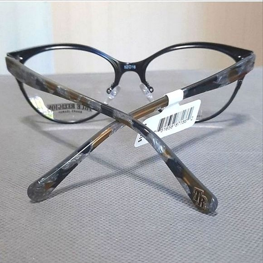 NEW Cat Eye Eyeglass Frame, True Religion, black/gray, metal Rx'able  52-16-140 - Picture 5 of 5